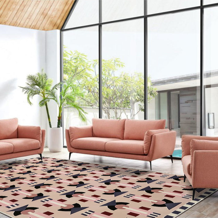 Airgugu Modern Minimalist Pink Geometric Rug