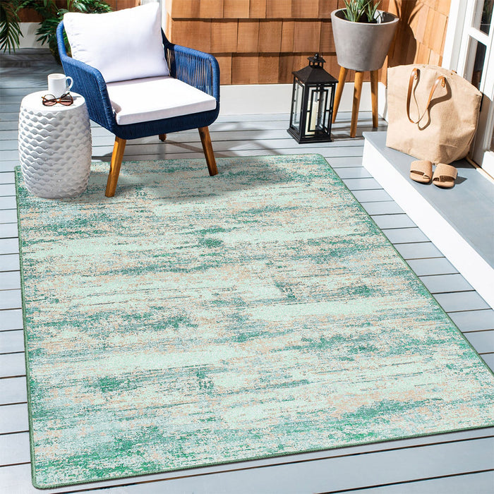Airgugu Earth Garden Irregular Green Striped Rug