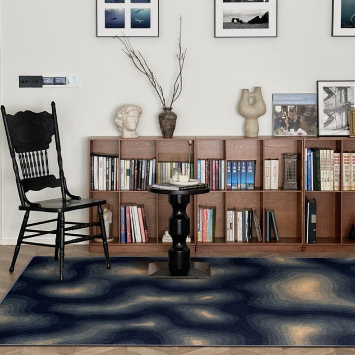 Airgugu Modern Minimalist Dreamy Agate Brown/Blue Texture Rug
