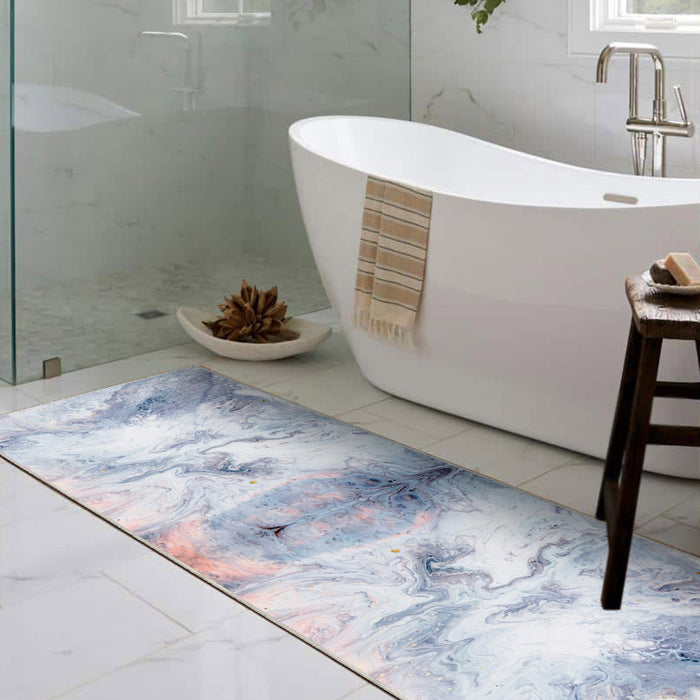 Airgugu Modern Minimalist Surging Blue Ocean Print Rug