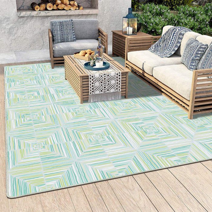 Airgugu Earth Garden Prismatic Square Mosaic Rug