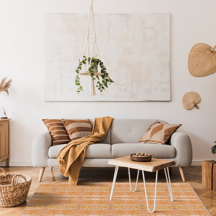 Airgugu Modern Minimalist Orange Wood Grain Rug