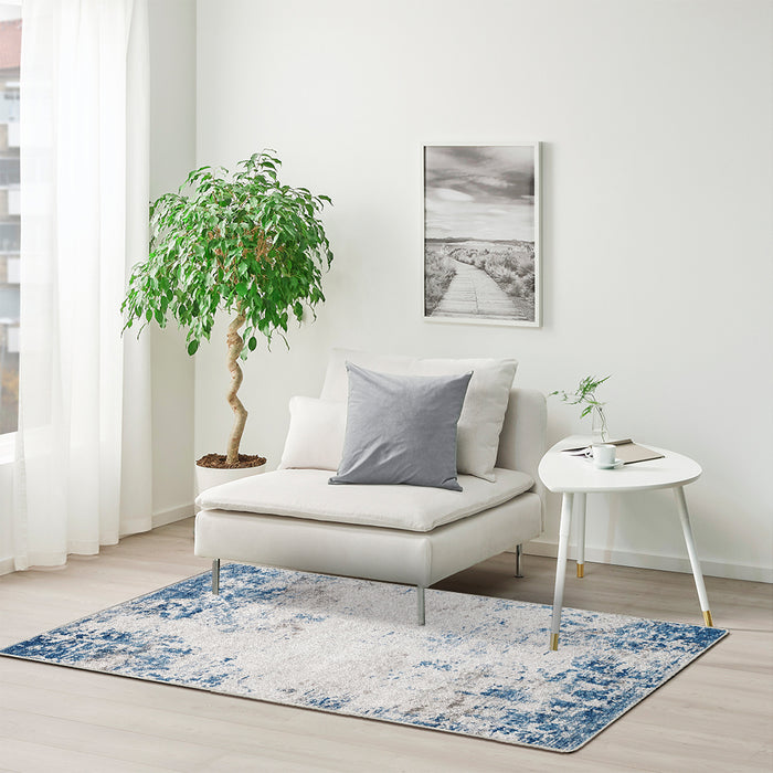 Airgugu Modern Minimalist Blue Peggy Washable Abstract Rug