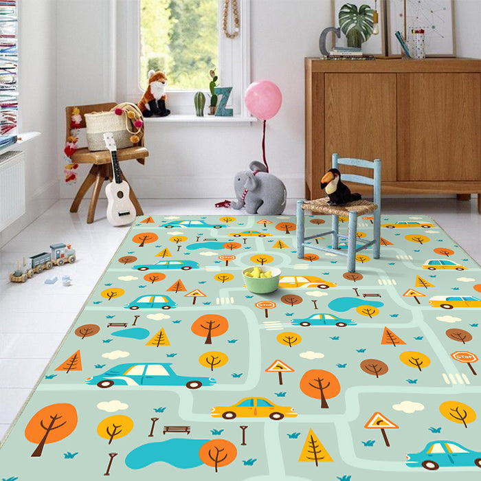 Airgugu KidSpace Delight Cartoon City Map Print Rug