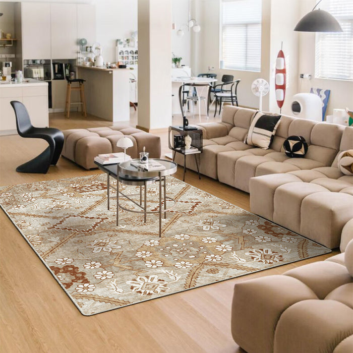 Airgugu Modern Minimalist Distressed Floral Print Rug