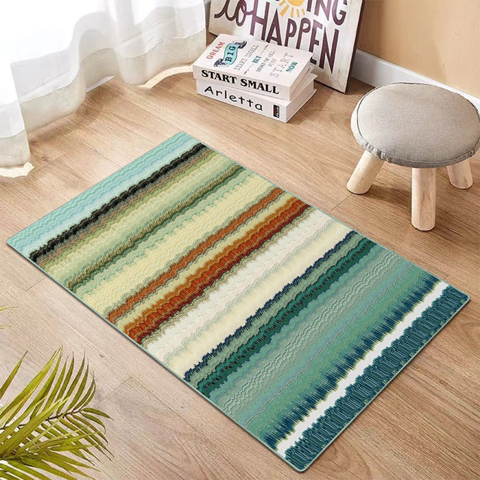 Airgugu Earth Garden Abstract Color Gradient Striped Rug