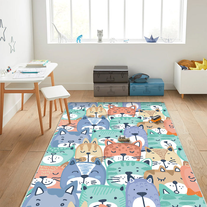 Airgugu KidSpace Delight Cartoon Cat Pattern Rug