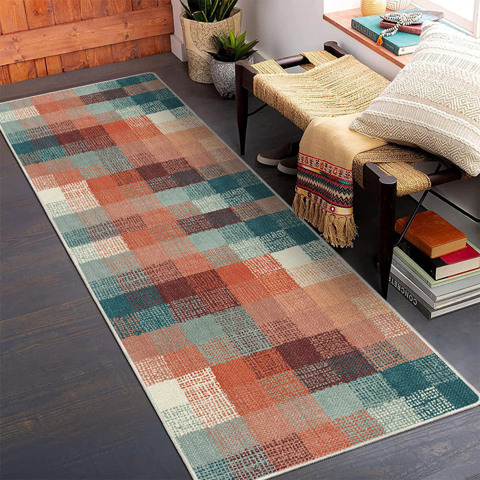 Airgugu Earth Garden Gradient Color Grid Rug