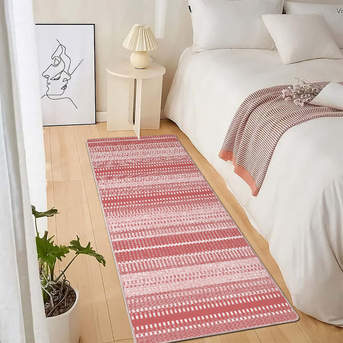 Airgugu Modern Minimalist Pink Striped Layers Rug