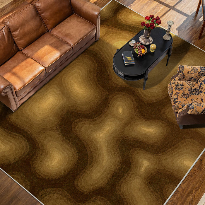 Airgugu Modern Minimalist Dreamy Agate Brown/Blue Texture Rug