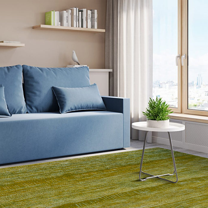 Airgugu Earth Garden Green Distressed Striped Rug