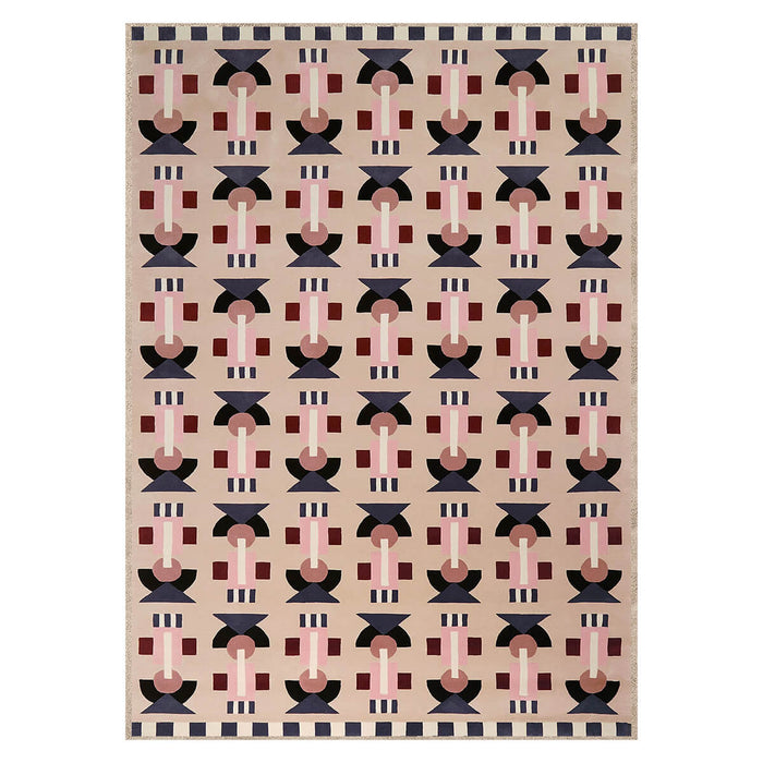 Airgugu Modern Minimalist Pink Geometric Rug