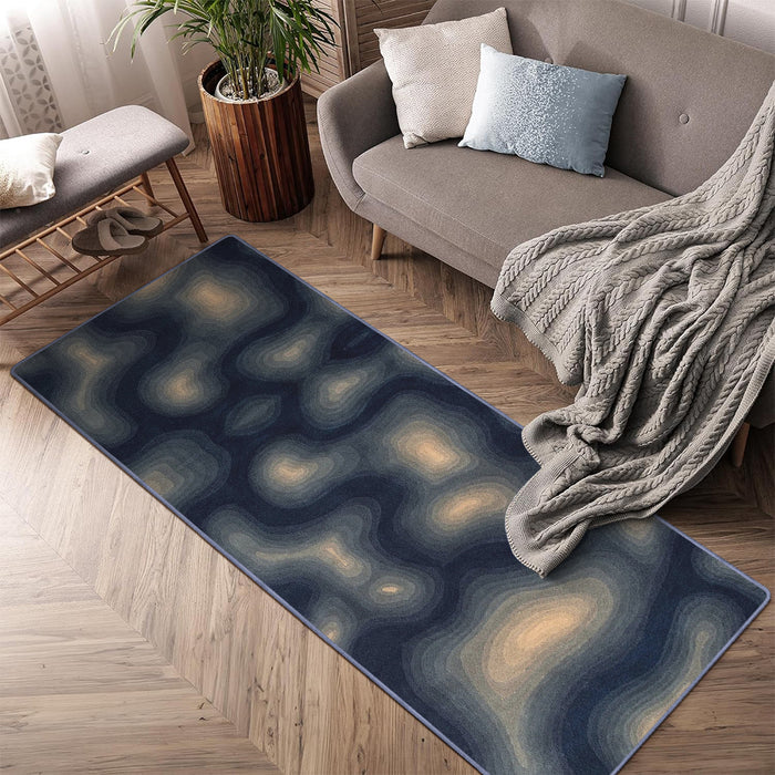 Airgugu Modern Minimalist Dreamy Agate Brown/Blue Texture Rug