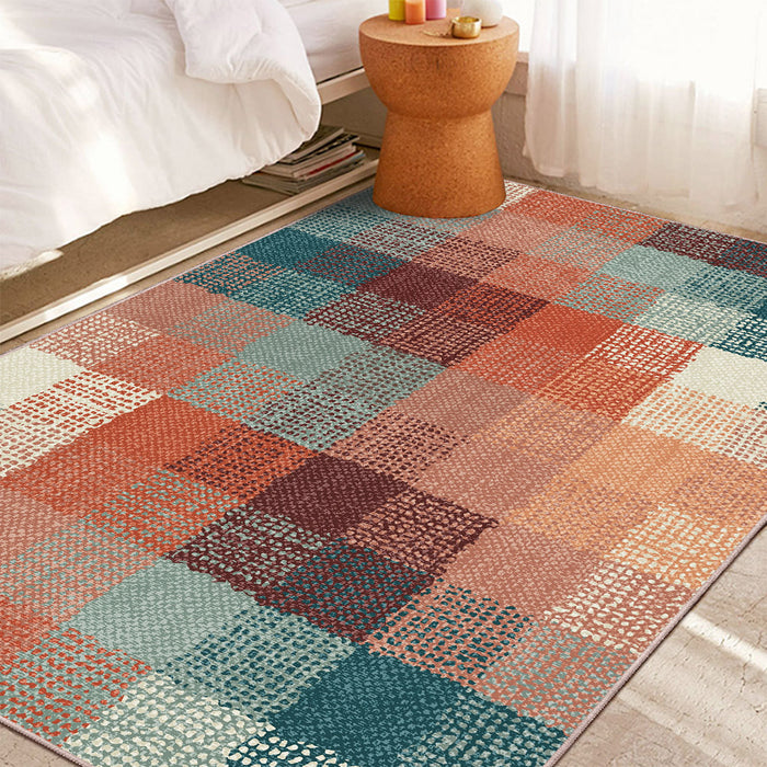Airgugu Earth Garden Gradient Color Grid Rug