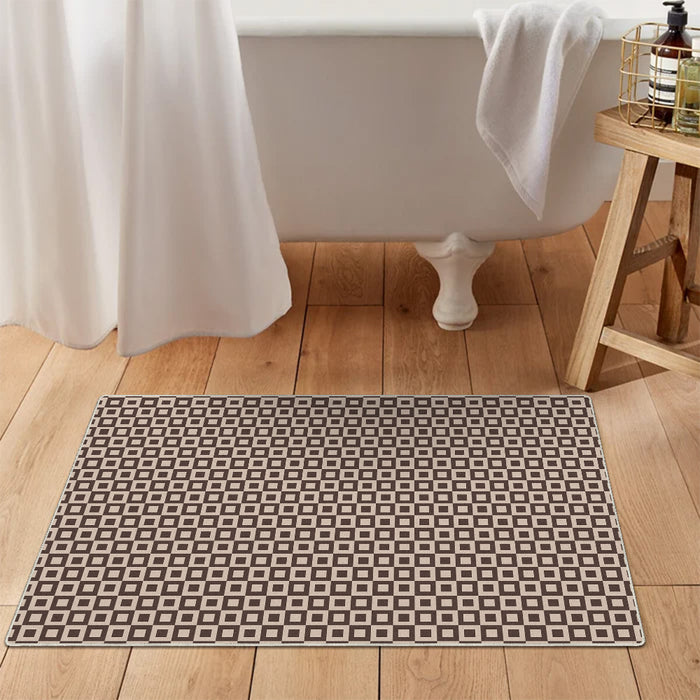 Airgugu Modern Minimalist Brown Square Printed Rug