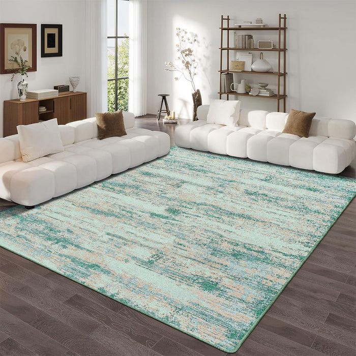 Airgugu Earth Garden Irregular Green Striped Rug