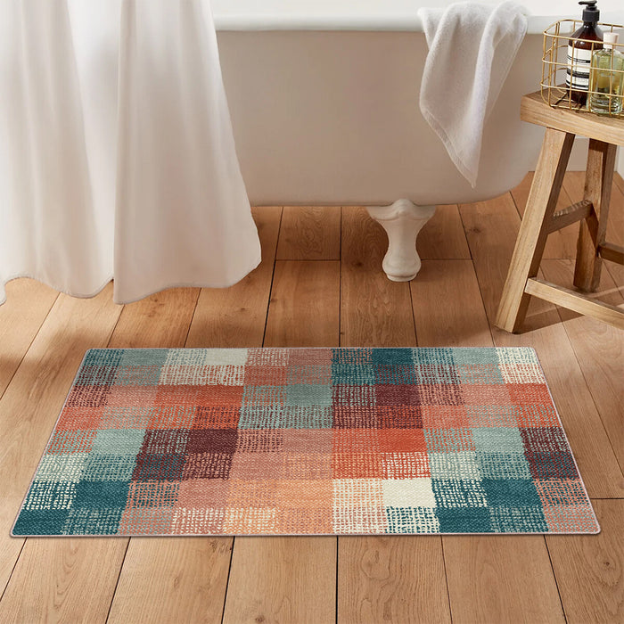 Airgugu Earth Garden Gradient Color Grid Rug