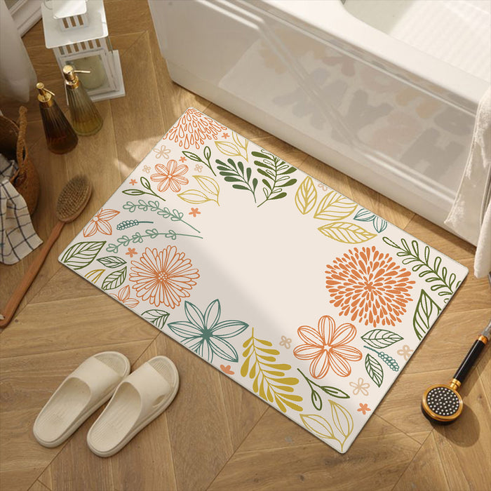 Airgugu KidSpace Delight Beige Vibrant Botanical Print Rug