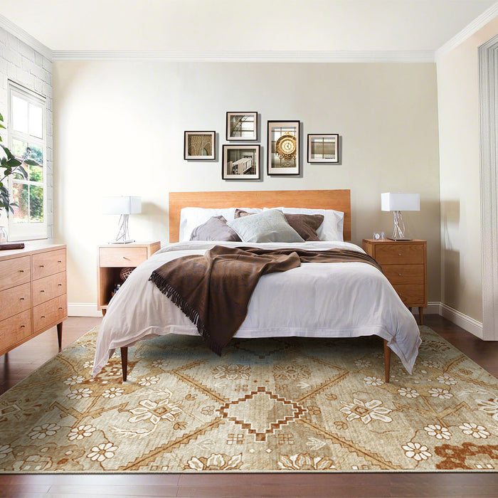 Airgugu Modern Minimalist Distressed Floral Print Rug