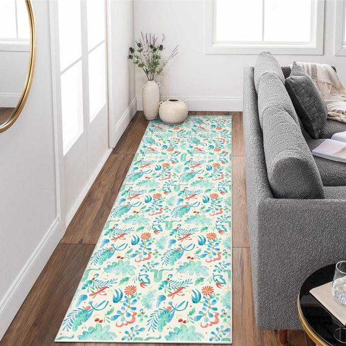 Airgugu Earth Garden Colliding Red Green Plant Rug