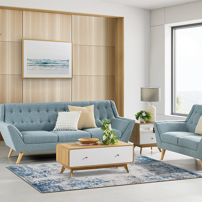 Airgugu Modern Minimalist Blue Peggy Washable Abstract Rug