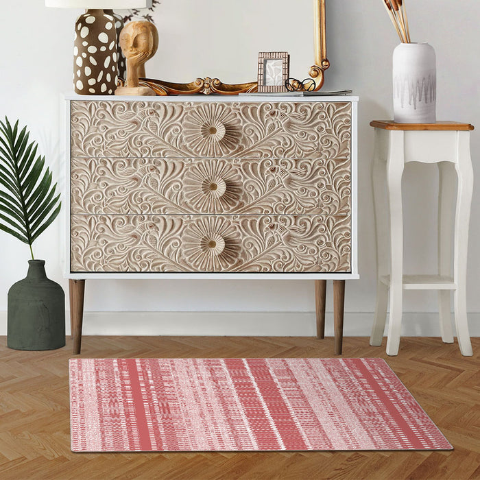 Airgugu Modern Minimalist Pink Striped Layers Rug