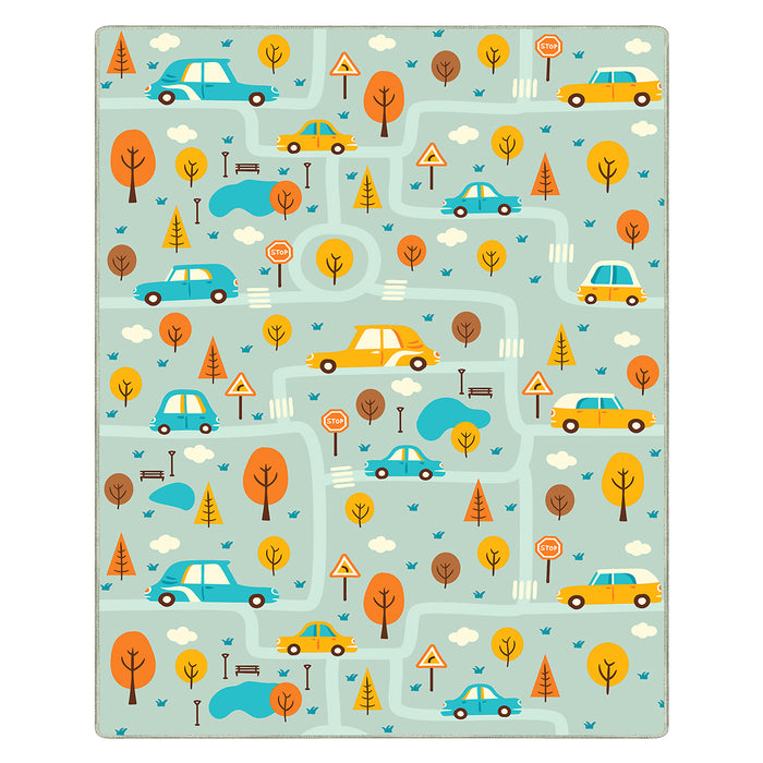 Airgugu KidSpace Delight Cartoon City Map Print Rug