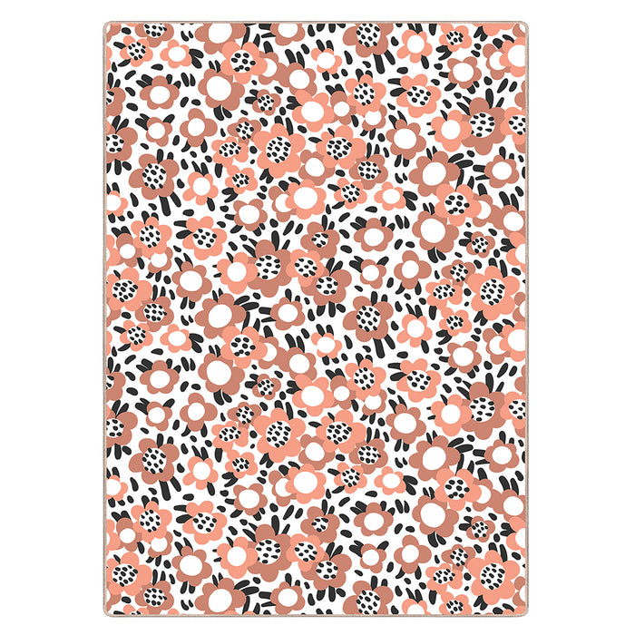 Airgugu KidSpace Delight Pink Brown Cartoon Flower Rug