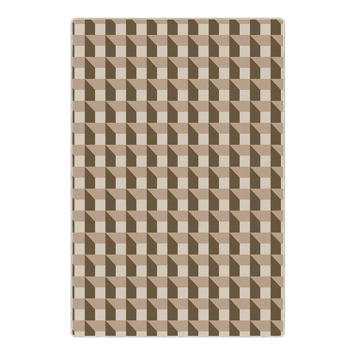 Airgugu Modern Minimalist Brown 2D Checkered Pattern Rug