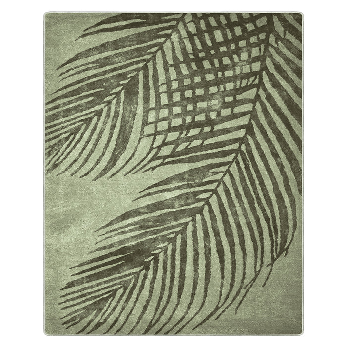 Airgugu Modern Minimalist Distressed Green Fern Rug