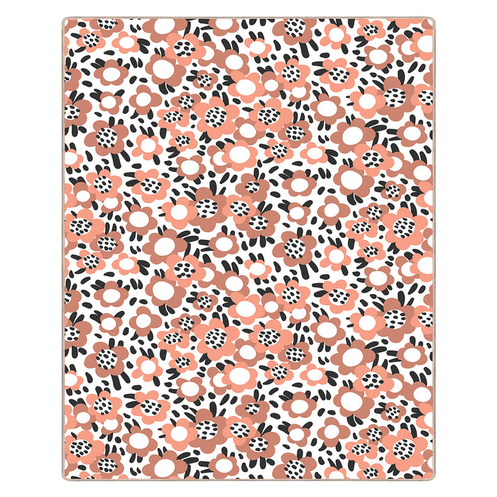 Airgugu KidSpace Delight Pink Brown Cartoon Flower Rug