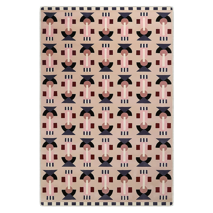 Airgugu Modern Minimalist Pink Geometric Rug