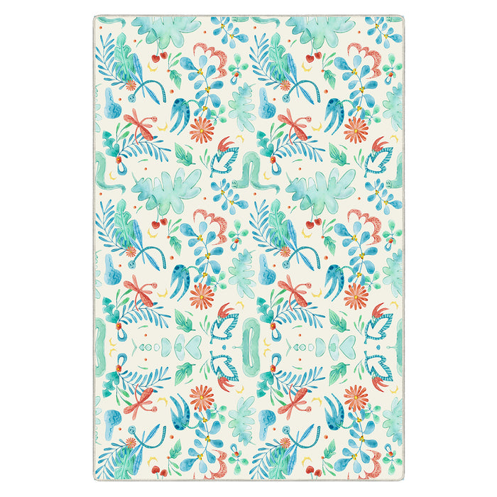 Airgugu Earth Garden Colliding Red Green Plant Rug