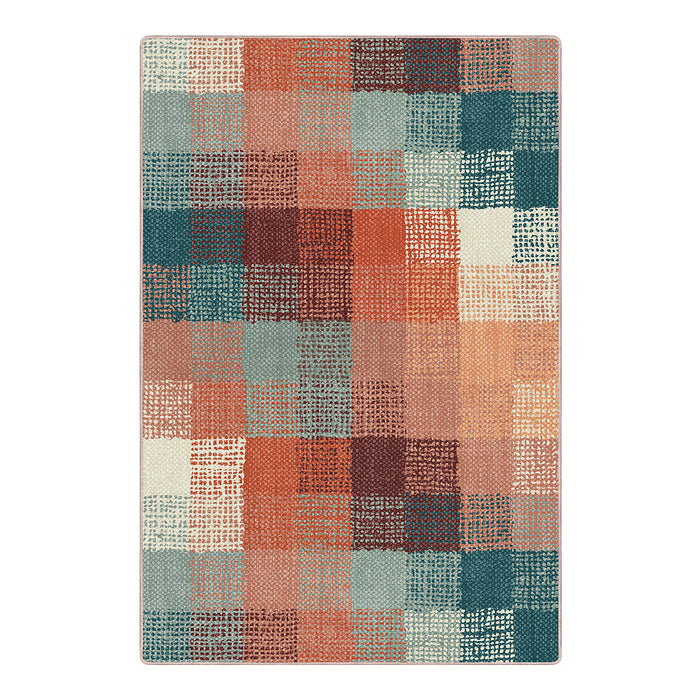Airgugu Earth Garden Gradient Color Grid Rug