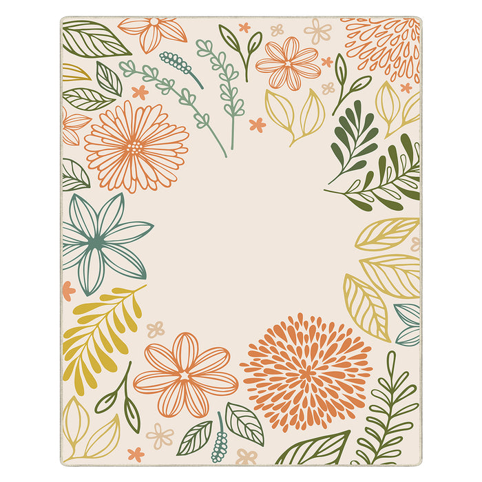 Airgugu KidSpace Delight Beige Vibrant Botanical Print Rug