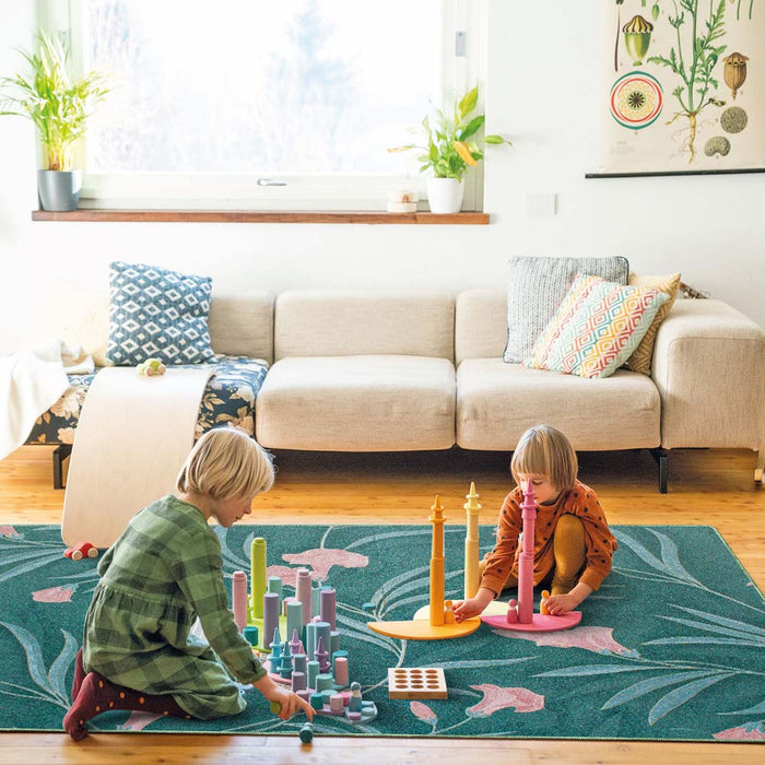 Airgugu Earth Garden Serene Pink Flower Rug