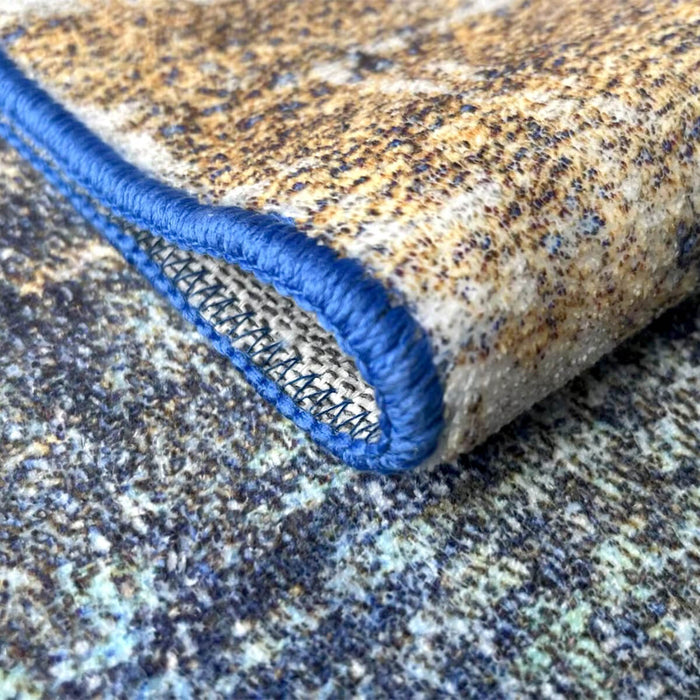 Airgugu Modern Minimalist Blue Brown Ink Rug