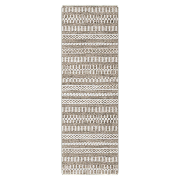 Airgugu Modern Minimalist Rustic Brown Striped Rug