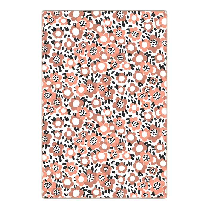 Airgugu KidSpace Delight Pink Brown Cartoon Flower Rug
