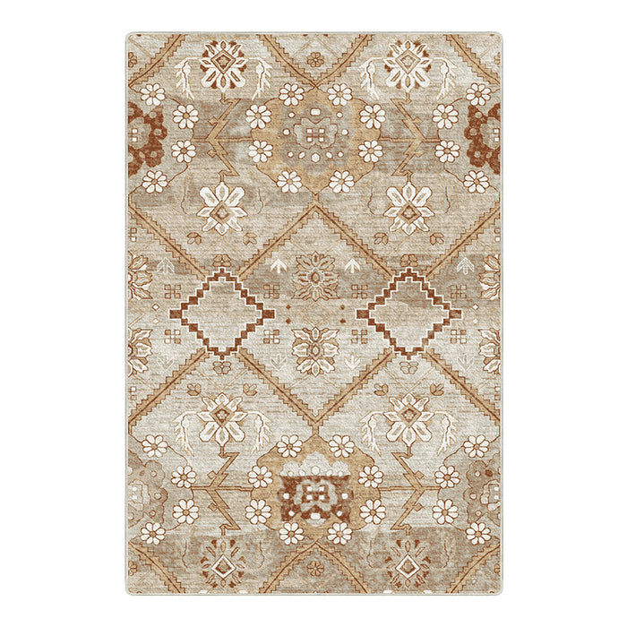 Airgugu Modern Minimalist Distressed Floral Print Rug