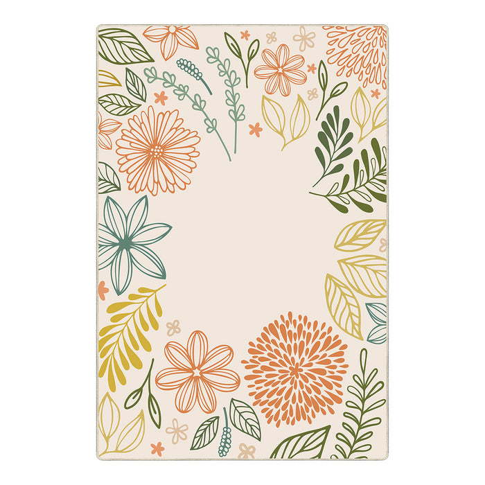 Airgugu KidSpace Delight Beige Vibrant Botanical Print Rug