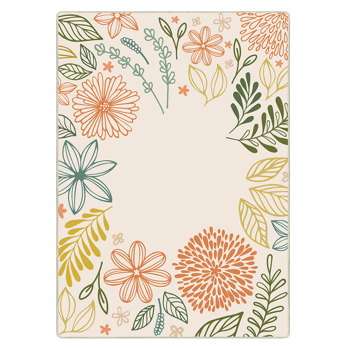 Airgugu KidSpace Delight Beige Vibrant Botanical Print Rug