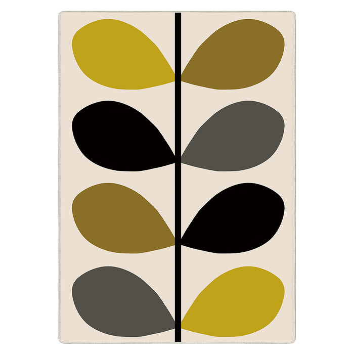Airgugu Modern Minimalist Plant Leaves Beige Rug