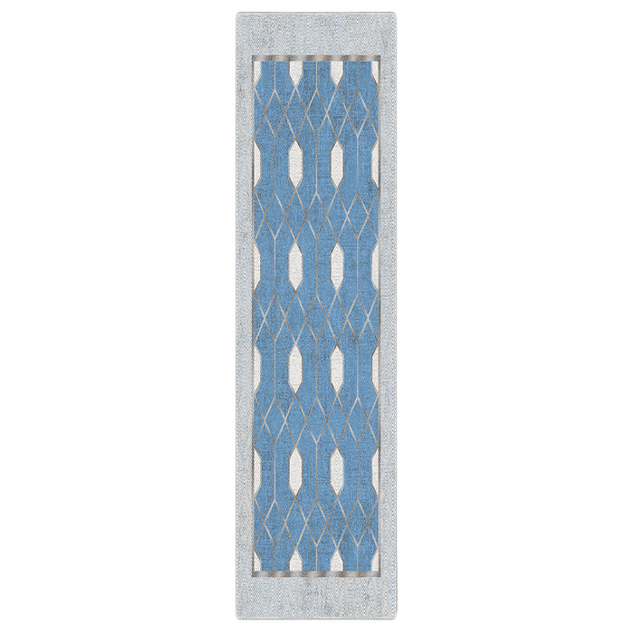 Airgugu Modern Minimalist  Blue Washable Bordered Area Rug