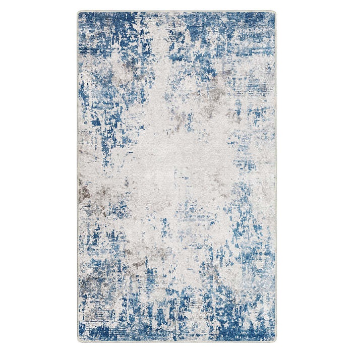 Airgugu Modern Minimalist Blue Peggy Washable Abstract Rug