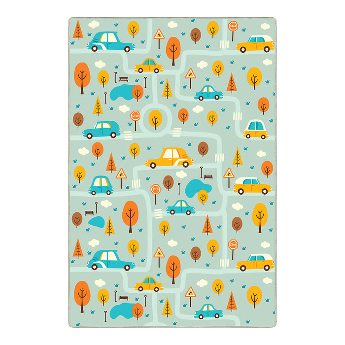 Airgugu KidSpace Delight Cartoon City Map Print Rug
