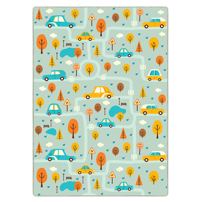 Airgugu KidSpace Delight Cartoon City Map Print Rug