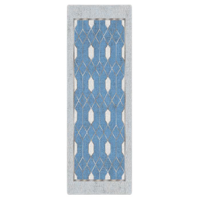Airgugu Modern Minimalist  Blue Washable Bordered Area Rug