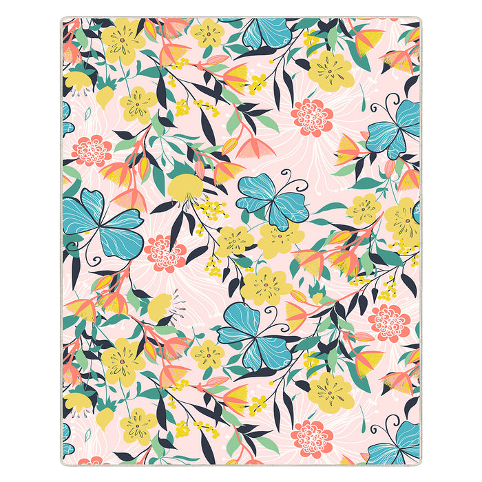 Airgugu Modern Minimalist Vibrant Floral And Butterfly Rug