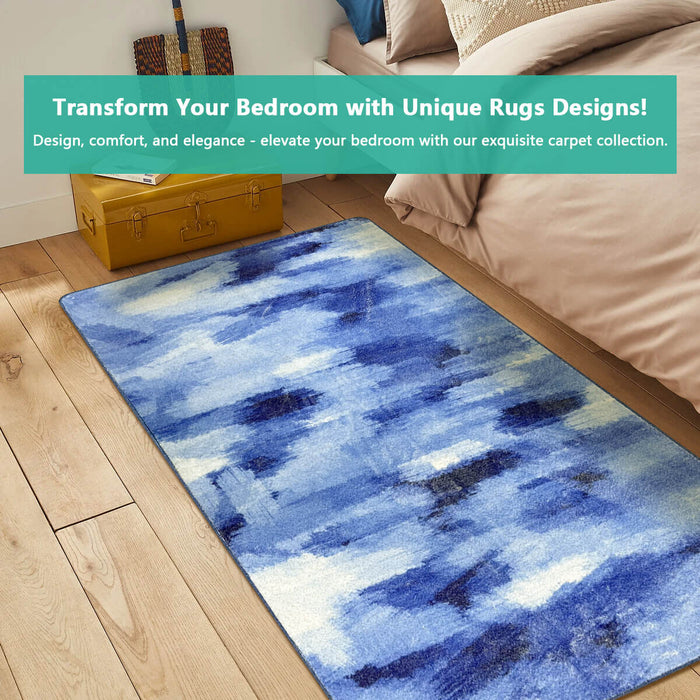 Airgugu Modern Minimalist Blue & White Ink Rug